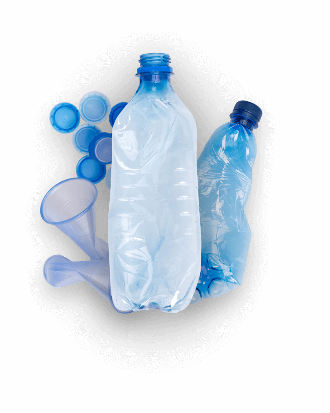 Empty Plastic Bottles And Caps For Recycling PNG Sticker