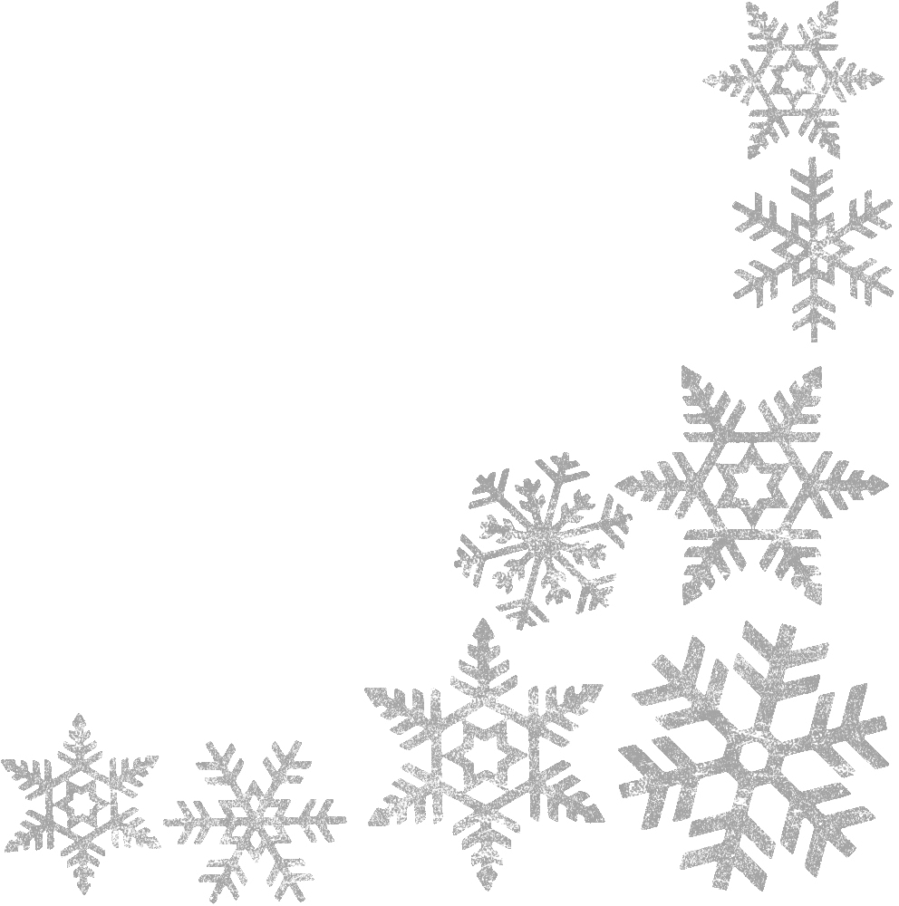 Grey Snowflakes Corner Border Frame Overlay PNG