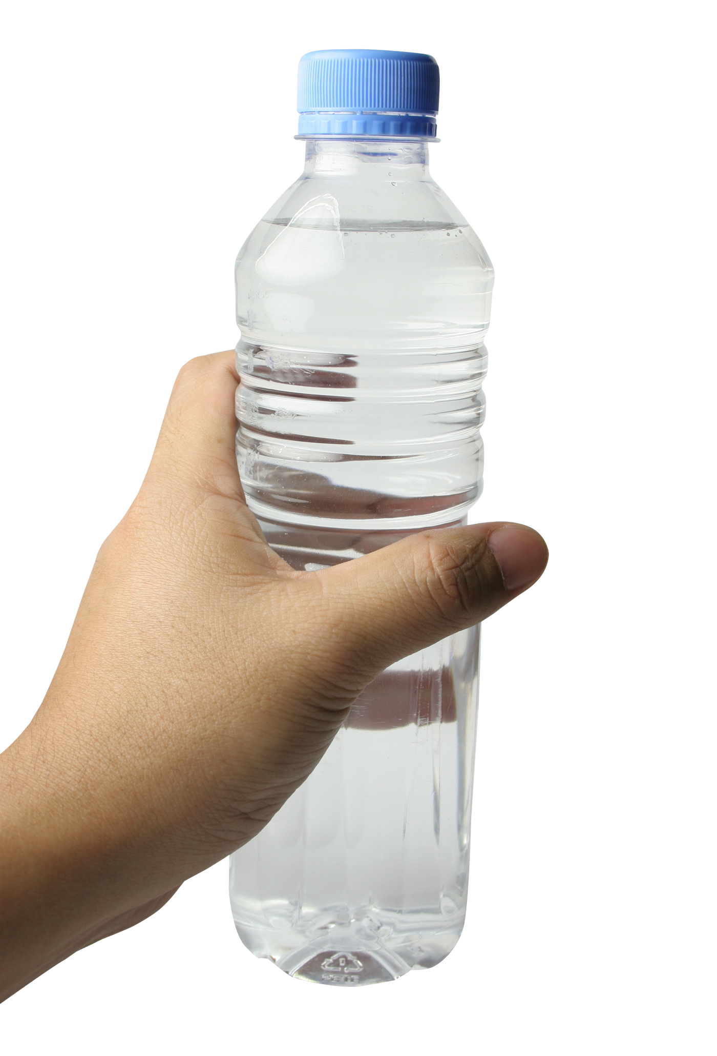 Hand Holding Clear Plastic Water Bottle PNG Image With Transparency