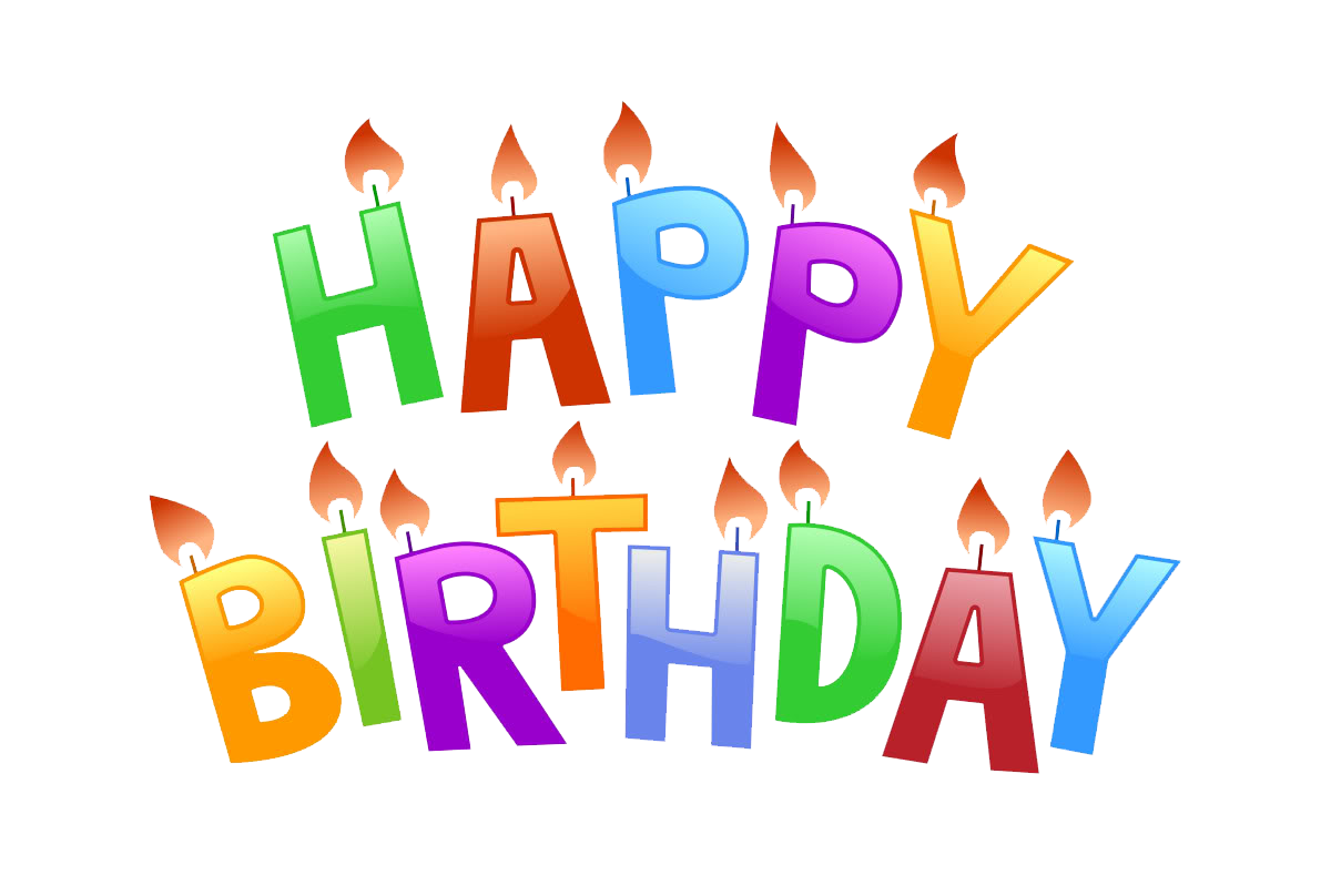 Happy Birthday Candle Letters Colorful 3D PNG Photo