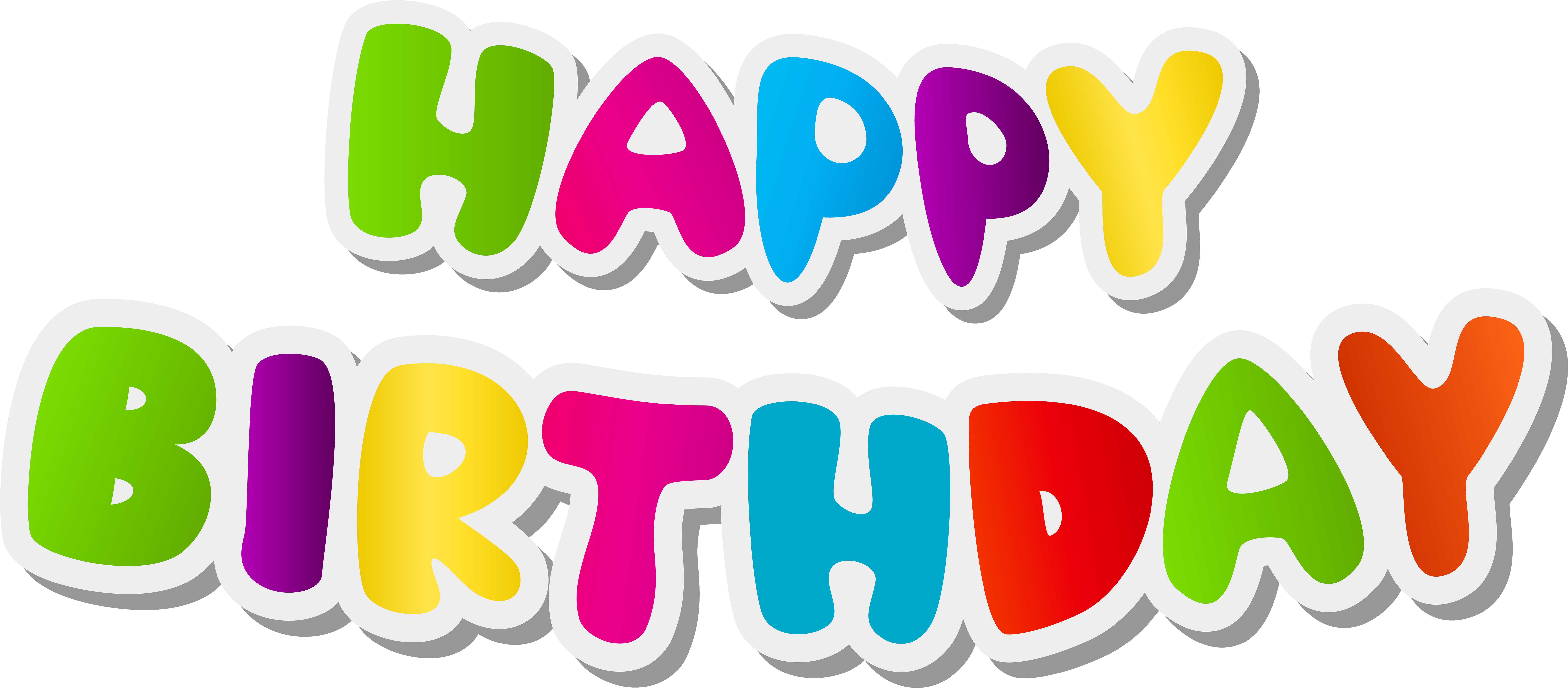 Happy Birthday Colorful Kids 3D Text 8K PNG Graphic
