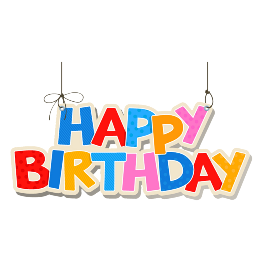 Happy Birthday Hanging Letters Cake Topper PNG