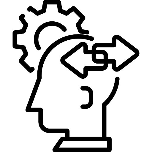 Head With Gear And Arrows Behavior Line Icon PNG Picture