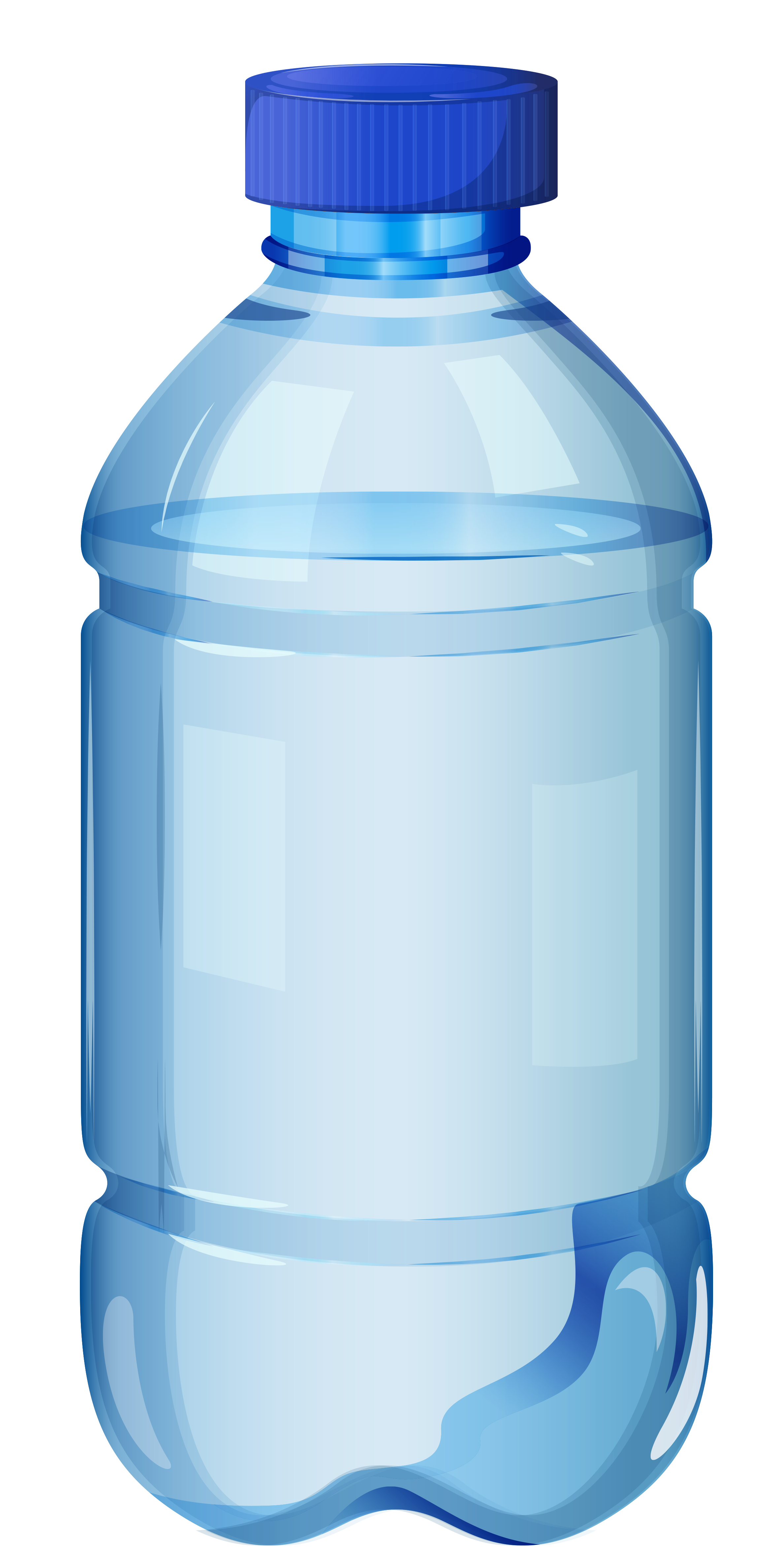 Light Blue Plastic Water Bottle Cartoon 8K PNG Sticker