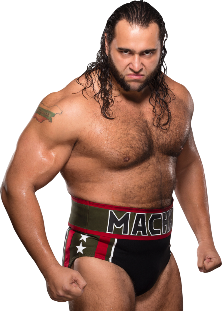 Long Haired Bearded WWE Wrestler Flexing In Trunks PNG