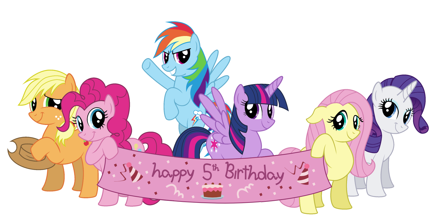 My Little Pony Happy 5th Birthday Banner PNG File