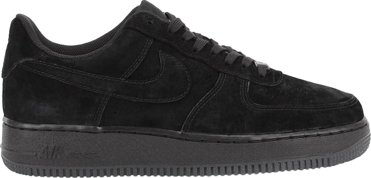Nike Air Force 1 Black Suede Low Sneaker PNG