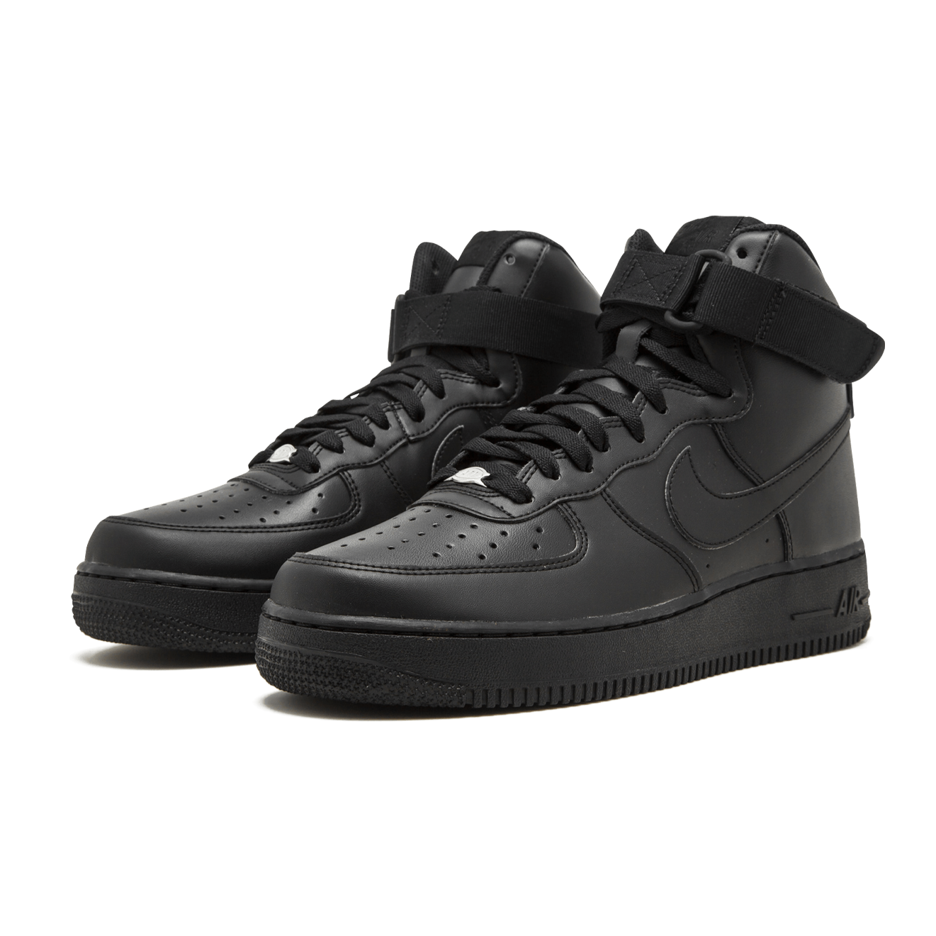 Nike Air Force 1 High Black Pair With Strap PNG Clipart
