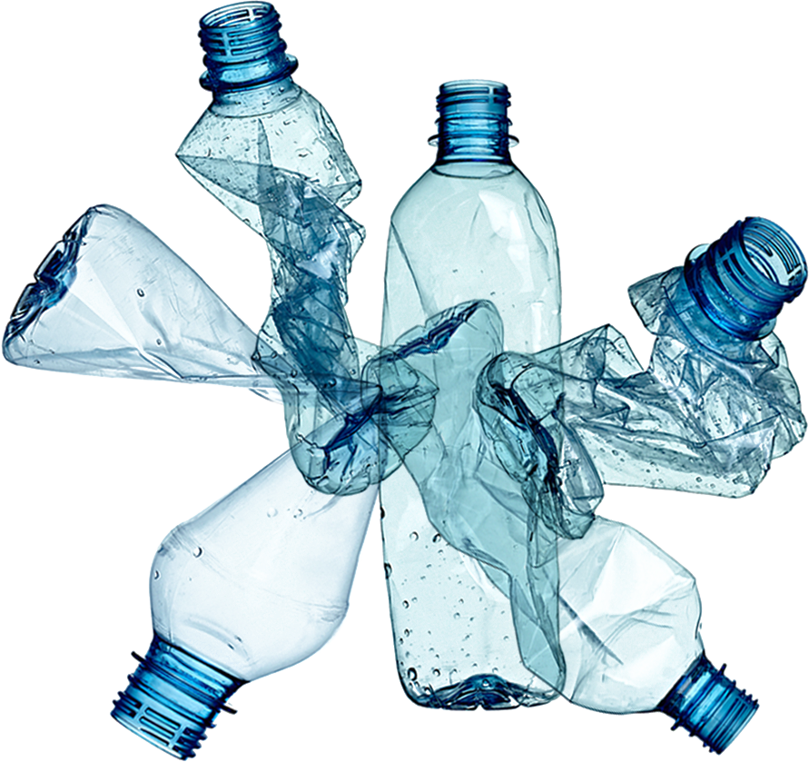 Pile Of Crushed Plastic Water Bottles Recycling PNG Image With Transparency