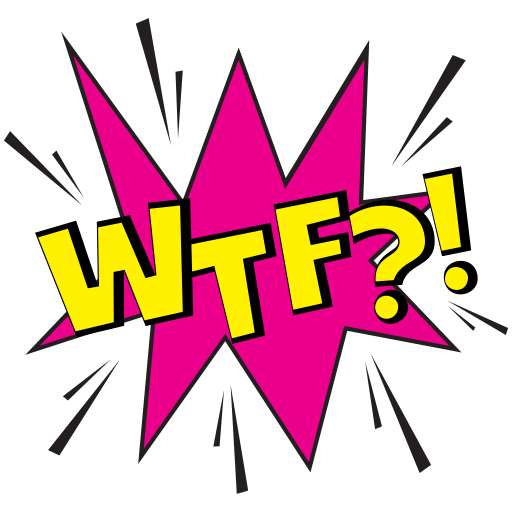 Pink Comic Burst With Yellow WTF Text PNG