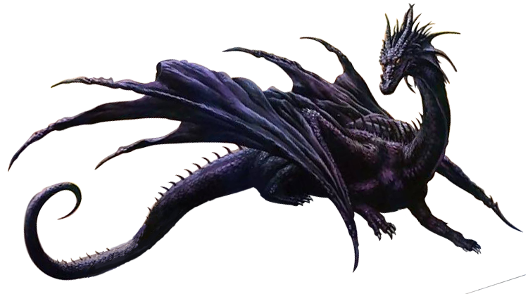 Dark Purple Dragon with Spiked Tail