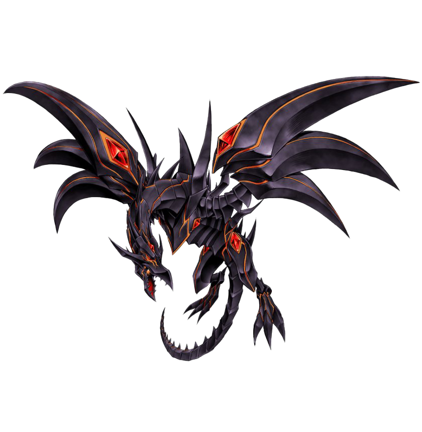 Black Dragon with Spread Red-Gemmed Wings