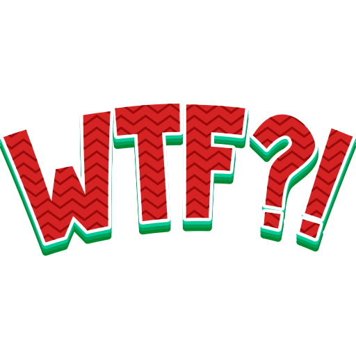 Red Zigzag Pattern WTF Text Comic Lettering PNG File