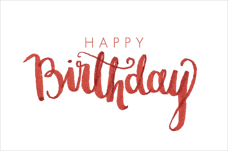 Rose Gold Happy Birthday Script Text PNG File