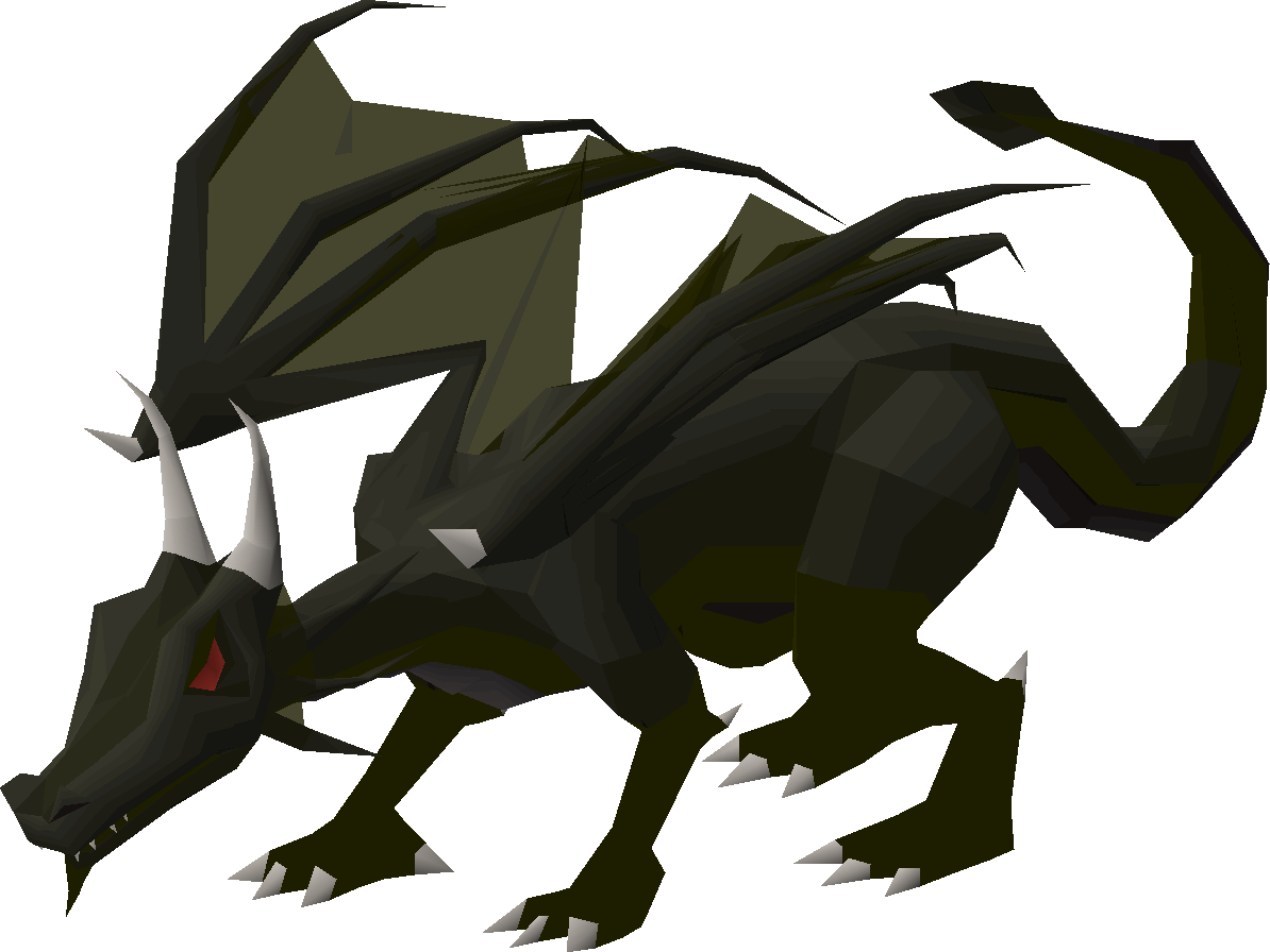 Black Dragon with Pale Horns and Spiked Wings