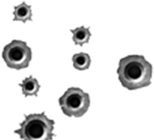 Grey Bullet Holes Scattered Across Surface