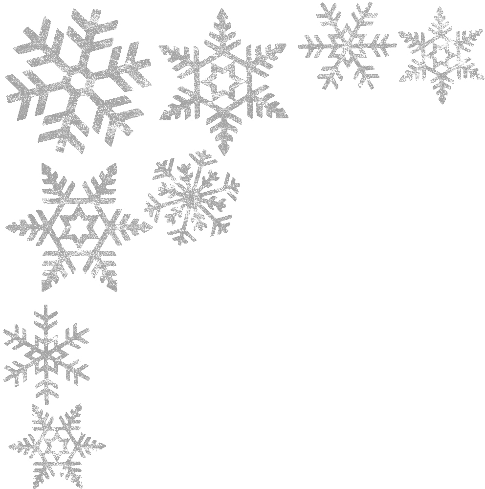 Silver Snowflakes Corner Frame Decoration PNG Picture