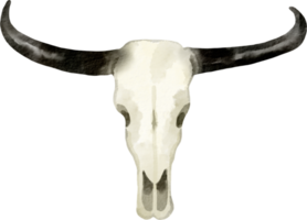 Small Realistic Cow Skull With Dark Horns PNG