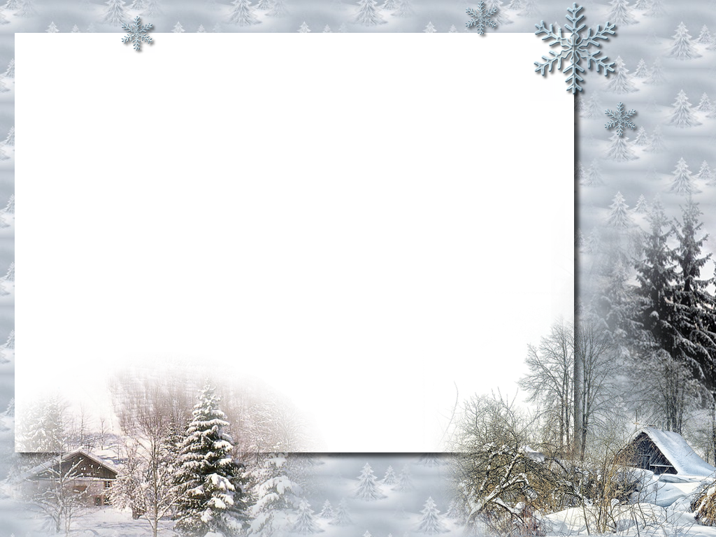 Snowy Village Landscape Winter Photo Frame PNG Photo