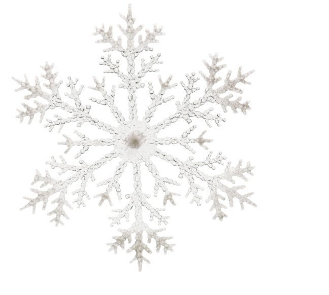 Sparkly White Glitter Snowflake Ornament PNG