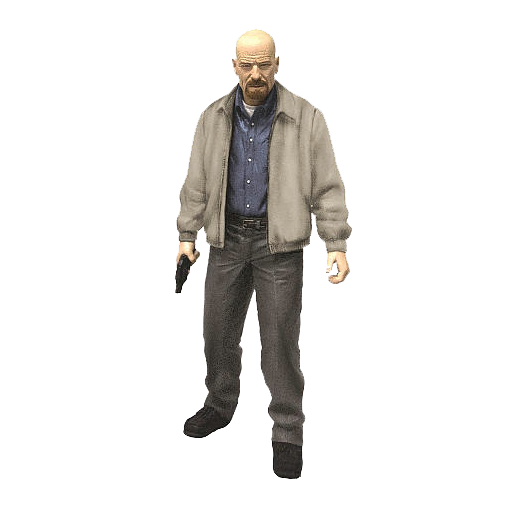 Bald Action Figure in Grey Jacket