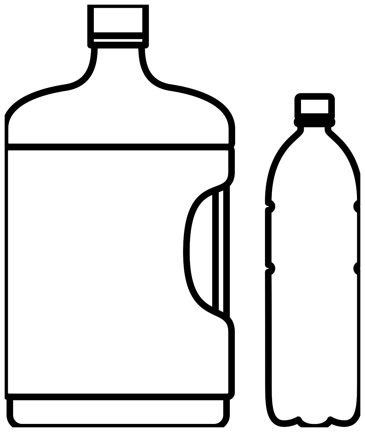 Water Jug And Bottle Line Icon Outline PNG