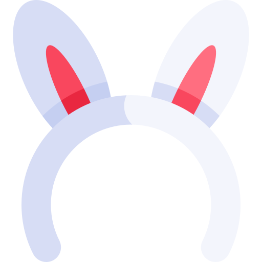 White Bunny Ears Headband With Red Inner Ears PNG Clipart