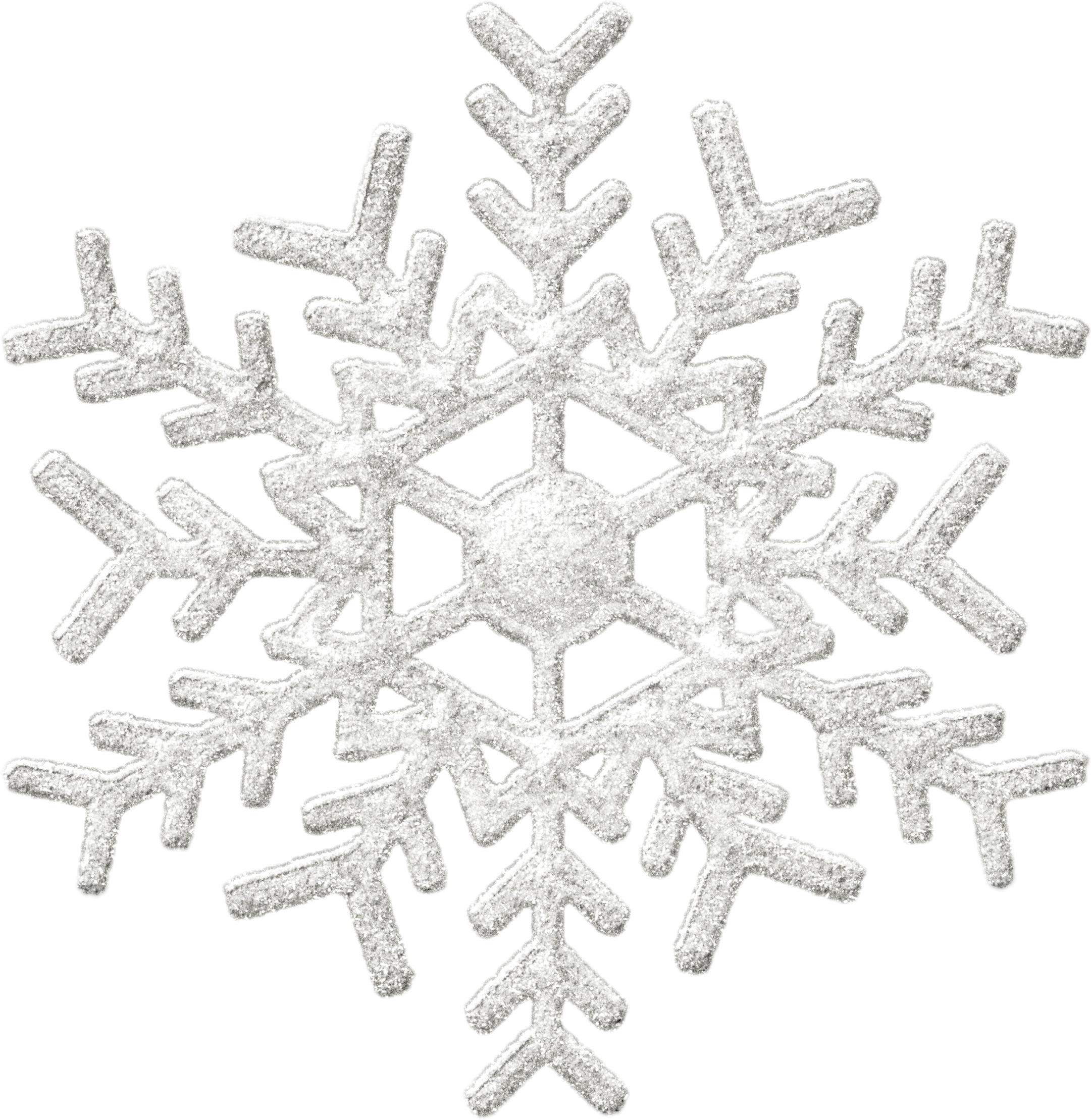White Glitter Snowflake Decoration Large Ultra HD PNG Clipart
