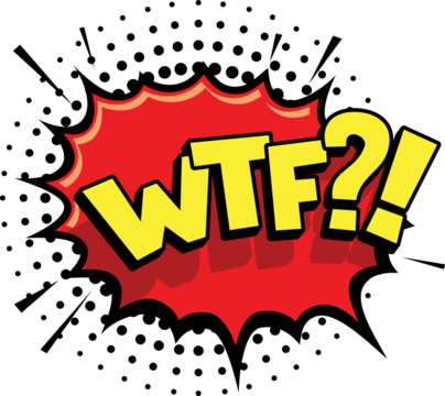 WTF Comic Explosion Red And Yellow Pop Art PNG