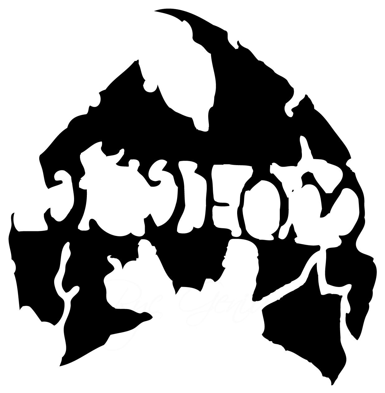 Wu Tang Clan Black Grunge Distressed W Logo PNG