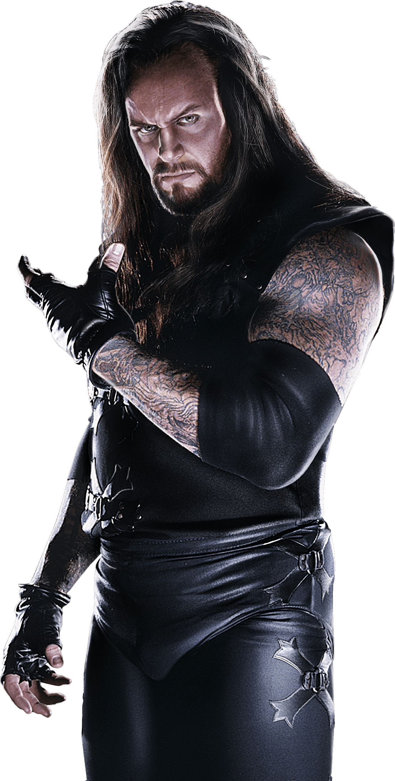 WWE Wrestler In Black Gothic Ring Gear Tall Ultra HD PNG