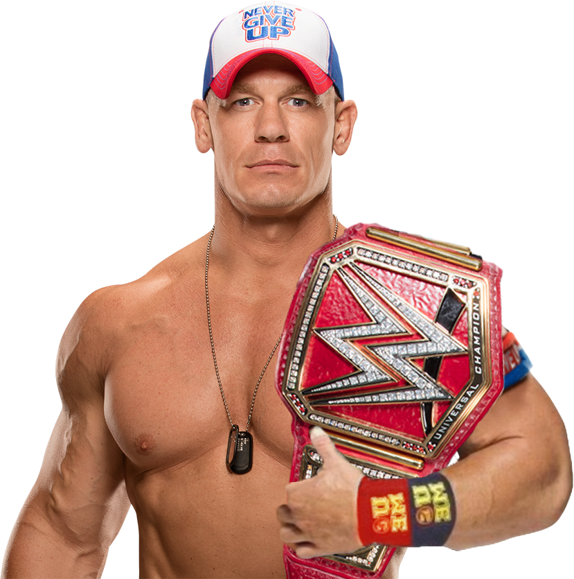 WWE Wrestler In Never Give Up Cap Holding Championship Belt PNG Transparent Image