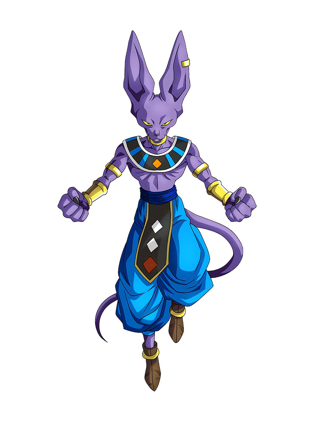 Beerus Anime Character with Clenched Fists