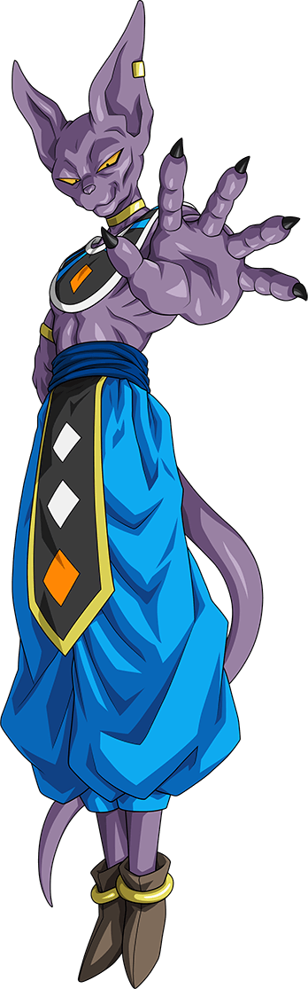 Beerus Reaching Forward in Blue Pants