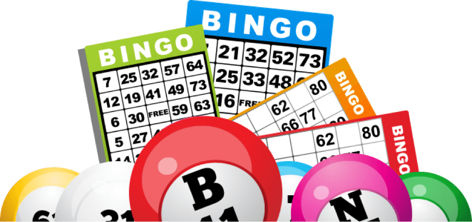Bingo Cards and Lottery Balls Colorful Stack