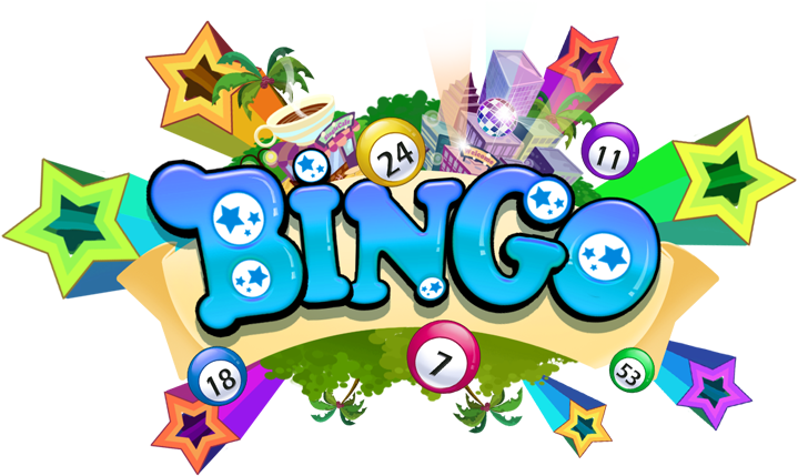 Colorful Bingo Logo with Stars and Balls
