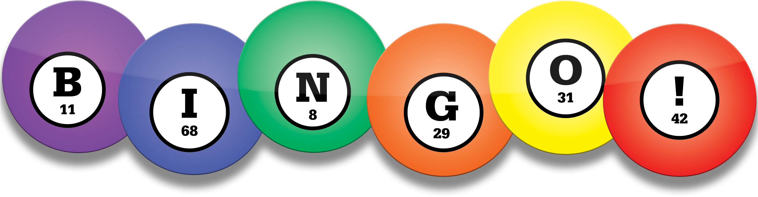 Glossy Bingo Balls Spelling BINGO!
