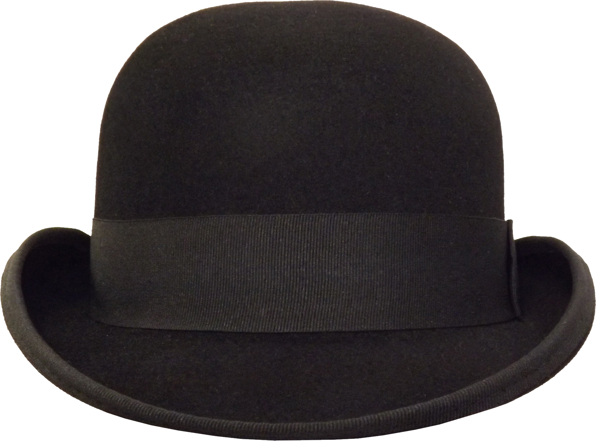 Black Felt Bowler Hat with Grosgrain Band