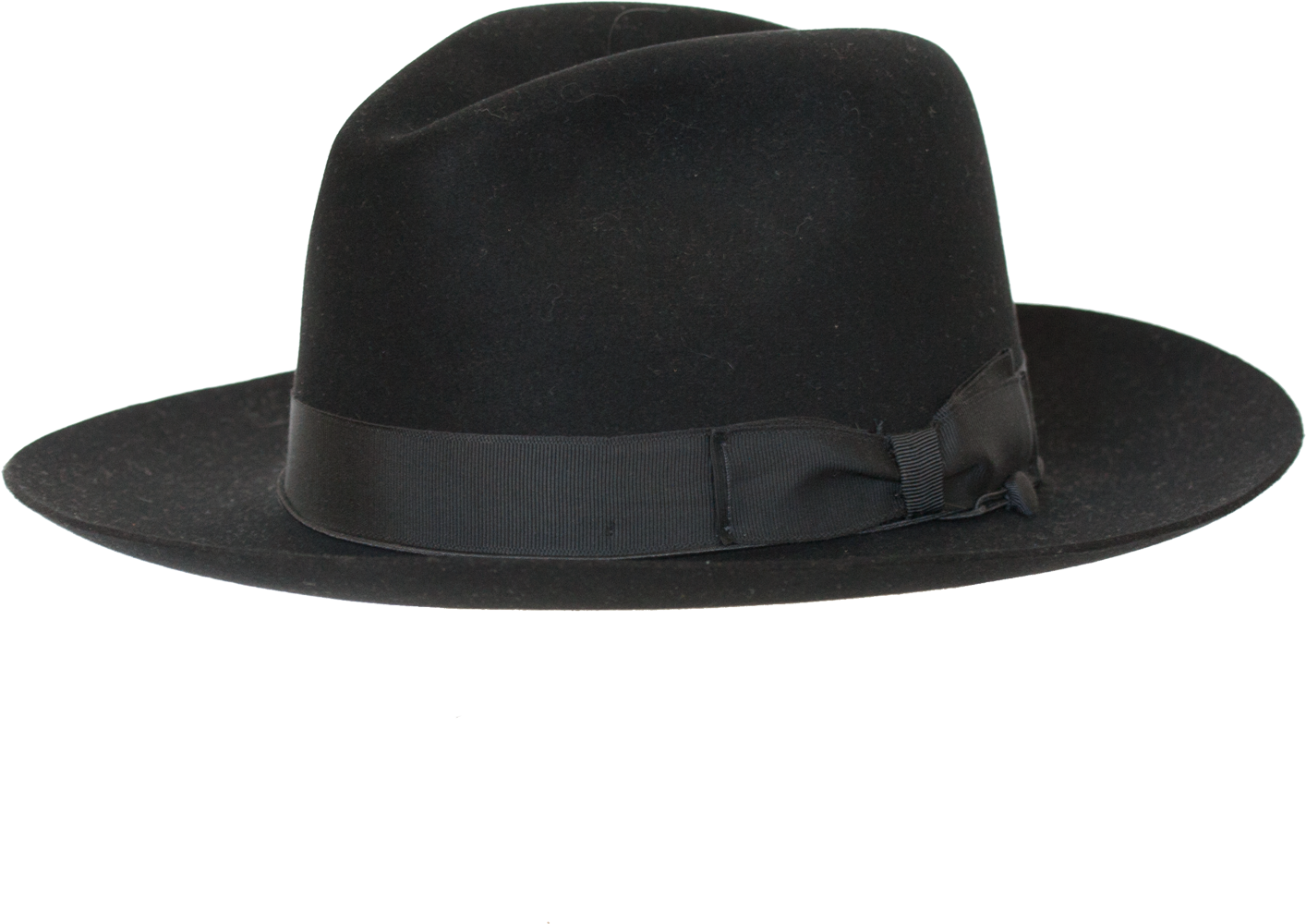 Black Felt Fedora with Grosgrain Bow Band