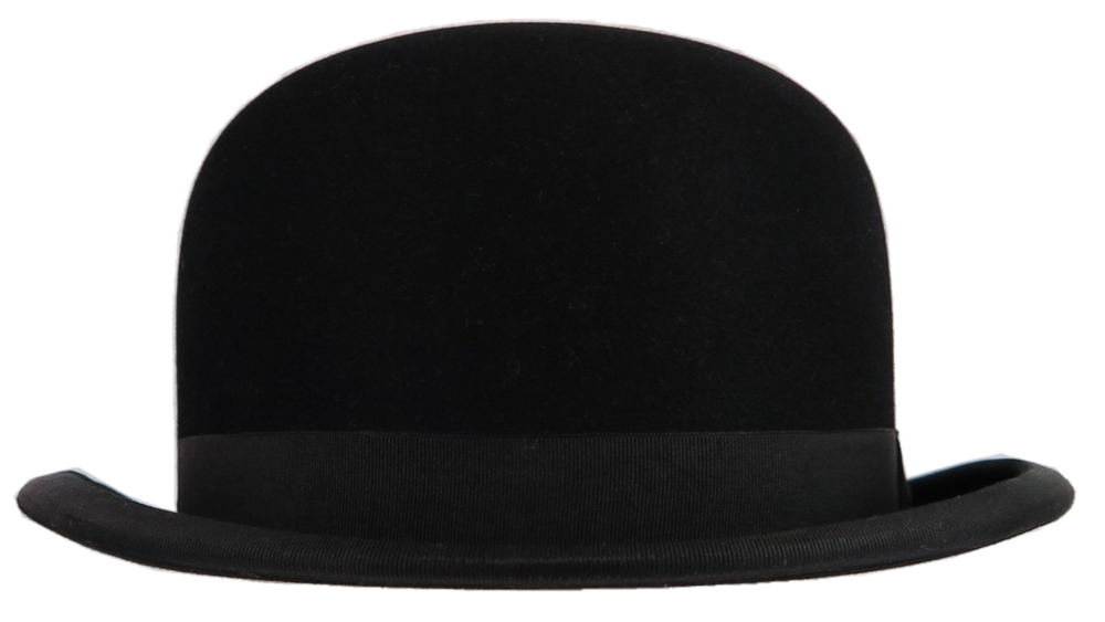 Black Felt Bowler Hat with Grosgrain Band