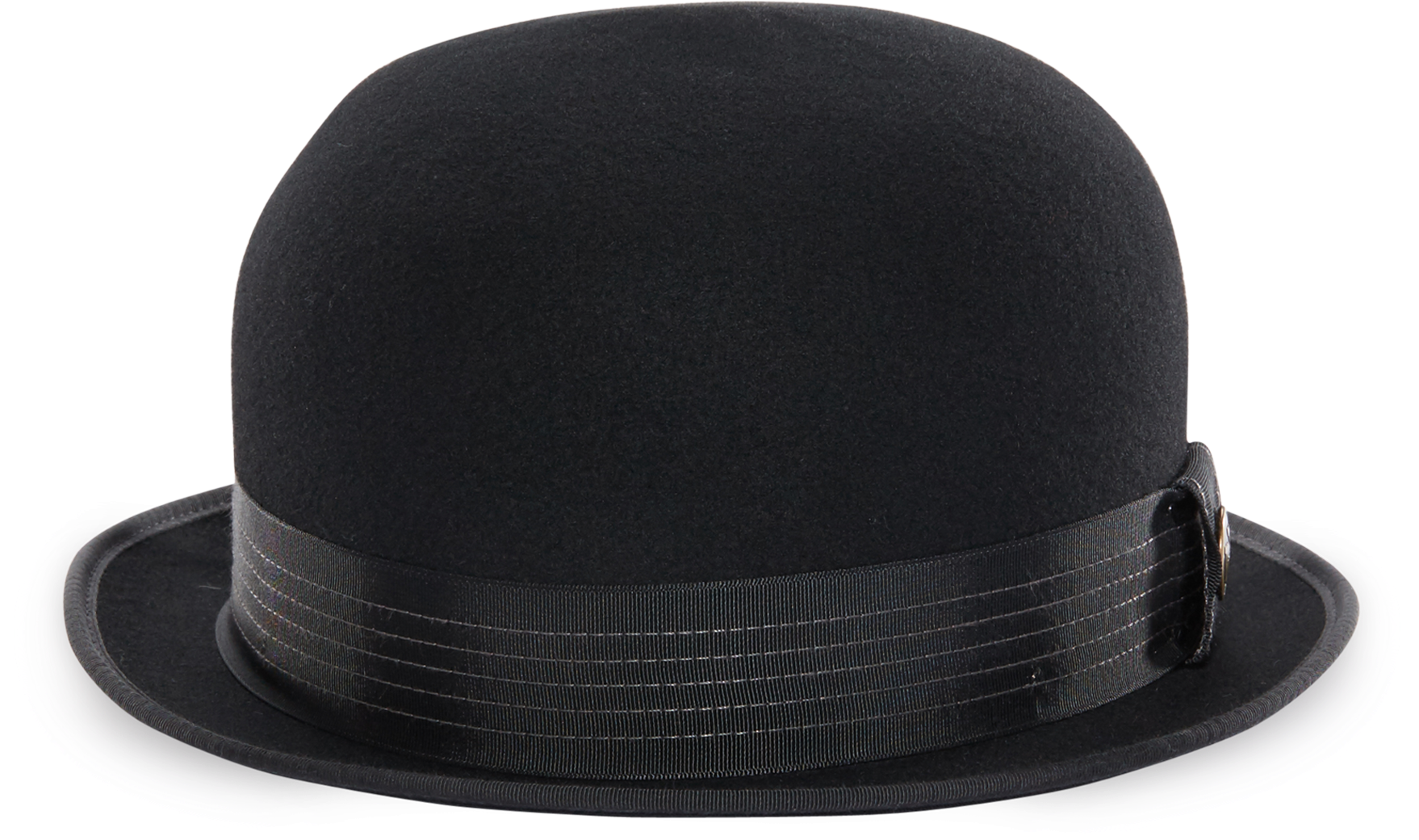 Black Felt Bowler Hat with Grosgrain Band