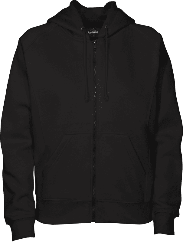 Black Full Zip Hoodie with Drawstrings