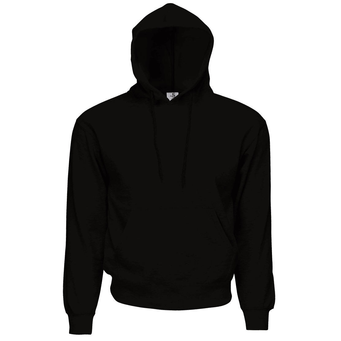 Black Pullover Hoodie with Front Pocket