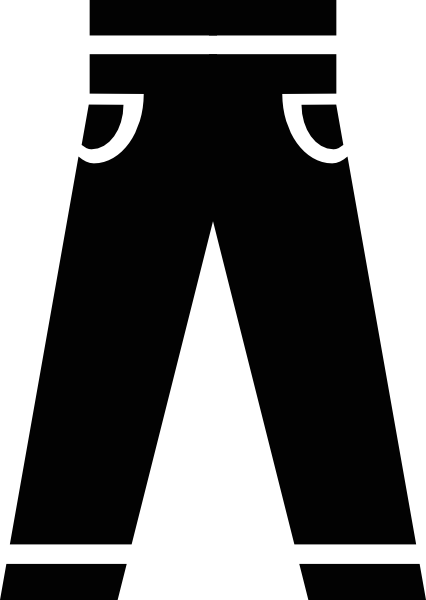 Black Pants Glyph Icon with Pockets