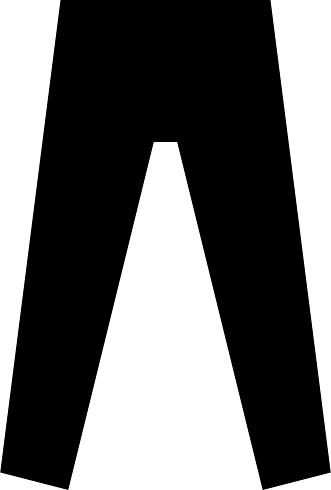 Black Pants Silhouette Icon, Solid Flat Style