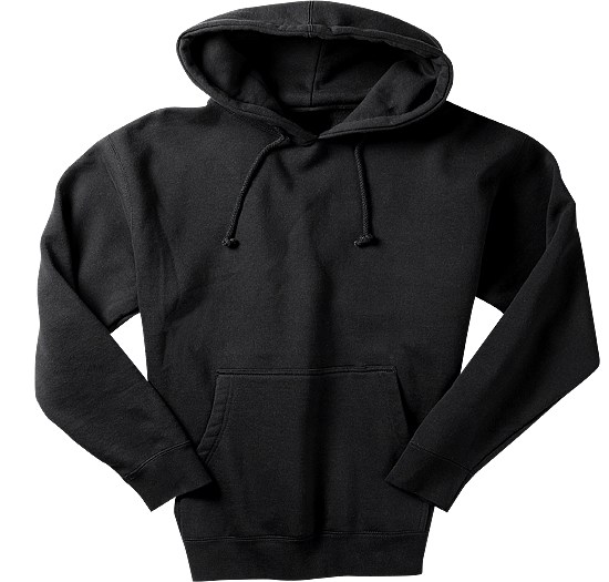 Black Pullover Hoodie with Kangaroo Pocket