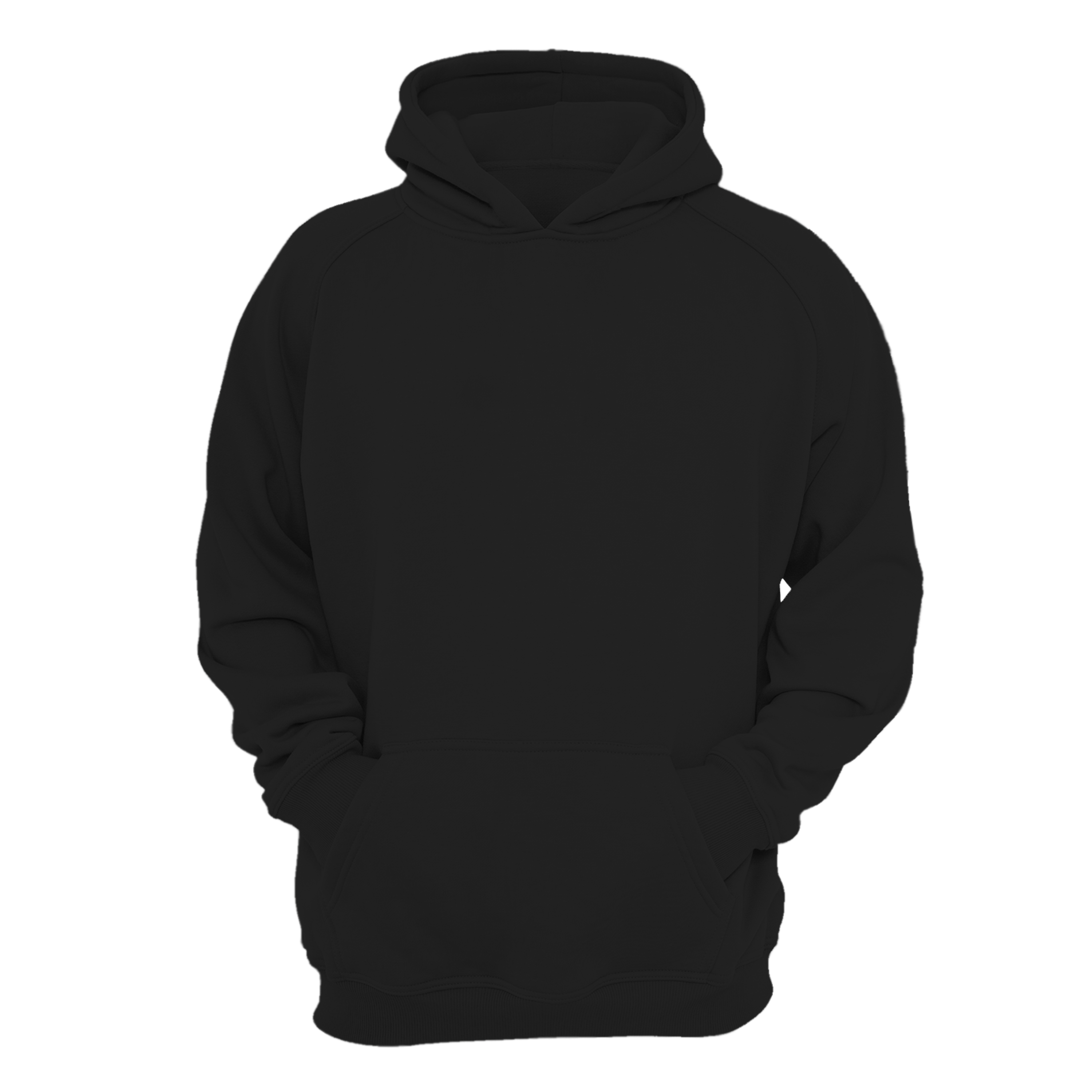 Black Pullover Hoodie with Kangaroo Pocket