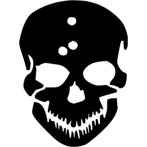 Black Skull Stencil With Bullet Holes PNG Picture