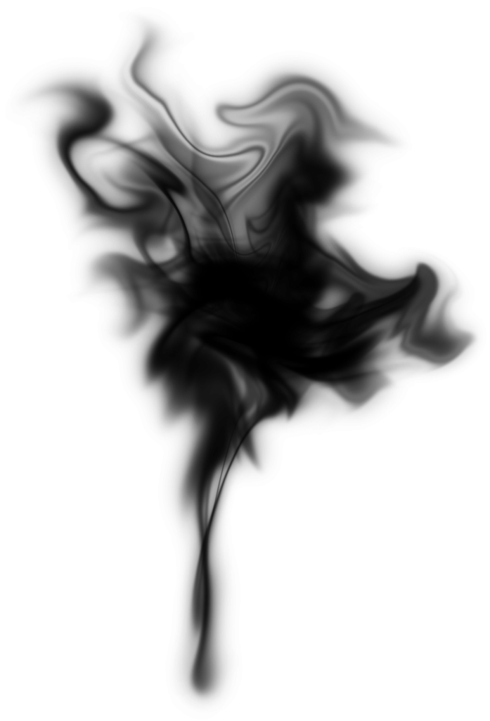 Black Swirling Smoke Wisp with Curling Tendrils