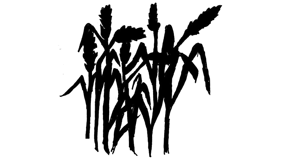 Black Ink Wheat Stalks Silhouette